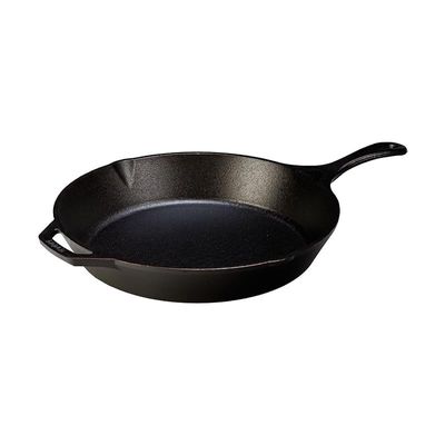 Lodge Seasoned Cast Iron Frying Pan With Silicone Hot Handle Holder 30 Cm - Black