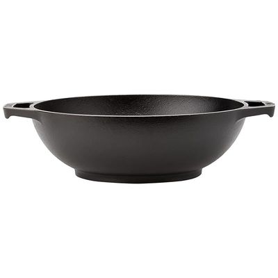 Lodge 9 Inch Cast Iron Mini Wok With Loop Handles - Black