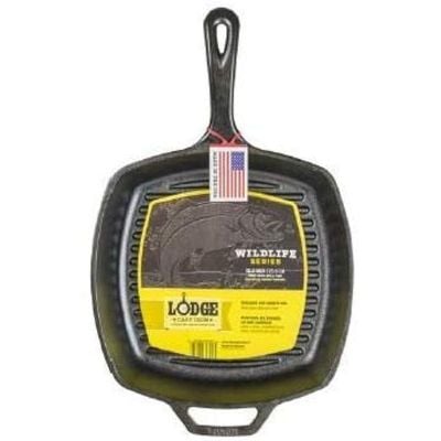 Lodge Cast Iron Pre- Seasoned Grill Pan 10.5" - Black