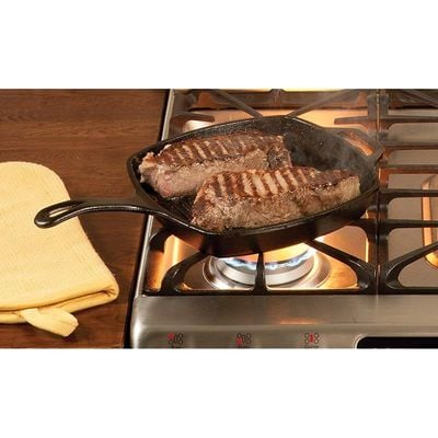 Lodge Cast Iron Pre- Seasoned Grill Pan 10.5" - Black