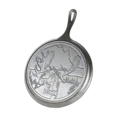 Lodge Wildlife Series-10.5" Cast Iron Griddle With Moose Scene, 10.5" - Black