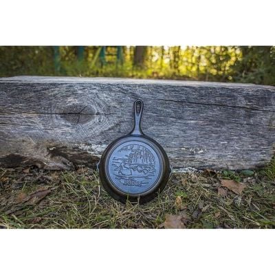 Lodge Wildlife Series-8" Cast Iron Skillet With Duck Scene, 8" - Black