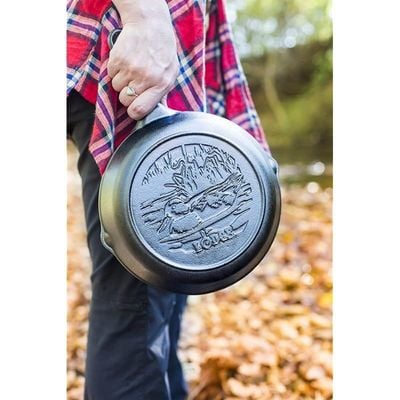 Lodge Wildlife Series-8" Cast Iron Skillet With Duck Scene, 8" - Black