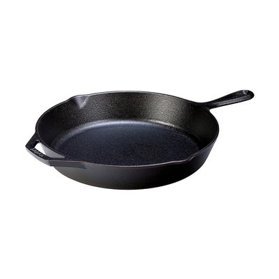 Lodge Wildlife Series Seasoned Cast Iron Skillet With Bear Scene And Assist Handle 12 Inch - Black