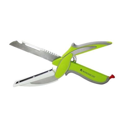 Wonderchef 6-In-1 Plastic Scissor - Green/Grey