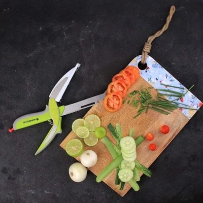 Wonderchef 6-In-1 Plastic Scissor - Green/Grey