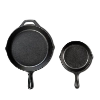 Lodge Pre-Seasoned Cast Iron Cookware Set. 2 Piece Skillet Set 10.25 And 6.5 Inches