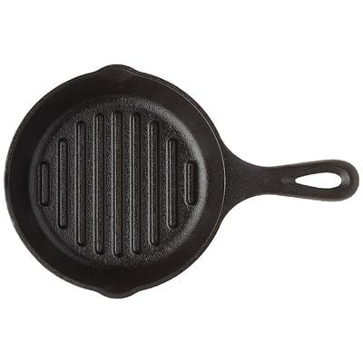 Lodge Cast Iron Grill Pan, 6.5 Inch - Black