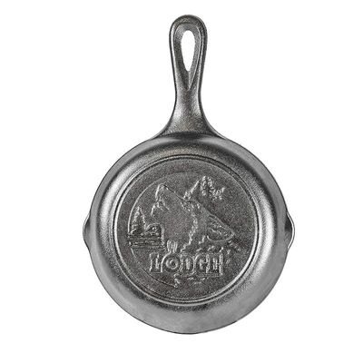 Lodge Wildlife Series-6.5" Cast Iron Skillet With Wolf Scene - Black