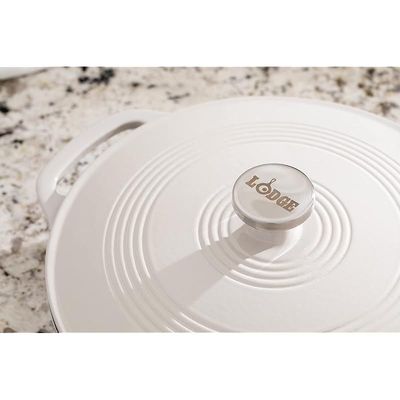 Lodge 3.6 Quart Cast Iron Casserole Pan (3.6 Quart) - Oyster White