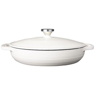 Lodge 3.6 Quart Cast Iron Casserole Pan (3.6 Quart) - Oyster White