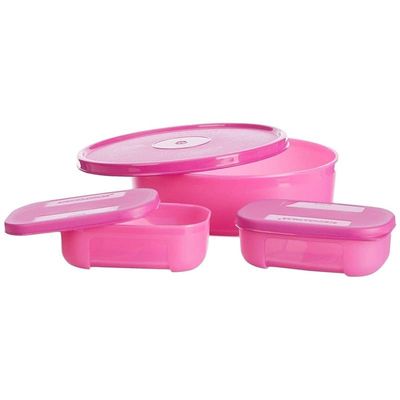 Signoraware Classic Lunch Box Set With Bag 800Ml Pink