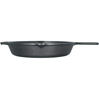 Lodge Seasoned Cast Iron Skillet 12 Inch Ergonomic Frying Pan With Assist Handle - Charcoal