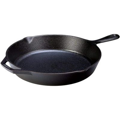 Lodge Seasoned Cast Iron Skillet 12 Inch Ergonomic Frying Pan With Assist Handle - Charcoal