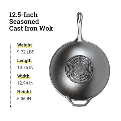 Lodge Chef Collection 12 Inch Cast Iron Style Stir Fry Skillet