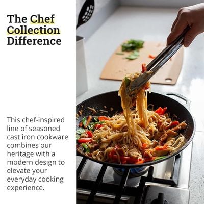 Lodge Chef Collection 12 Inch Cast Iron Style Stir Fry Skillet