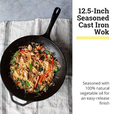 Lodge Chef Collection 12 Inch Cast Iron Style Stir Fry Skillet