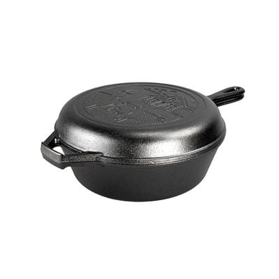 Lodge Cast Iron Wanderlust Series, Cabin Combo Cooker (3.2 Quart) - Black