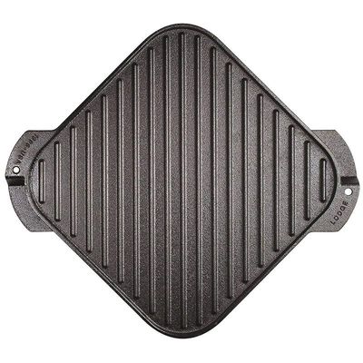 Lodge Cast Iron Single-Burner Reversible Grill Griddle, 10.5-Inch