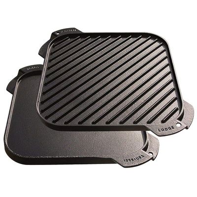 Lodge Cast Iron Single-Burner Reversible Grill Griddle, 10.5-Inch