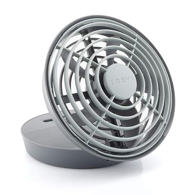 Treva 5 Inch Portable Fan, Battery Operated Or Usb Connected Cooling - Grey