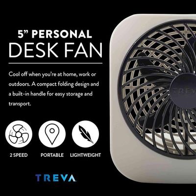 O2Cool's 5 Inch Portable Fan - Grey