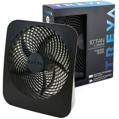 Treva 10 Inch Portable Desktop Air Circulation Battery Fan