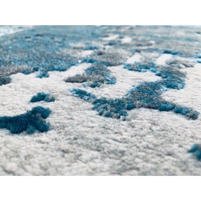 Charon Rug-Abstract Style-Grey-Teal Blue-120 x 170 cm (3.9 x 5.6 ft)