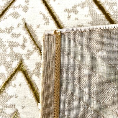 Allora Rug-Geometric Style-Beige-Gold-150 x 230 cm (4.9 x 7.5 ft)