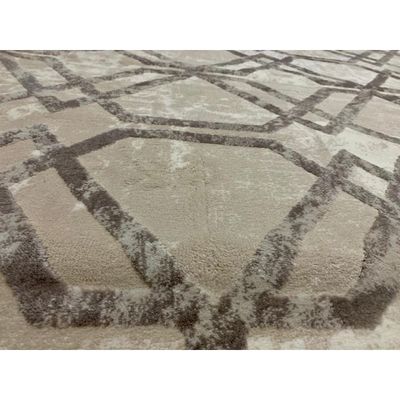 Dominos Rug-Geometric Style-Beige-Brown-150 x 230 cm (4.9 x 7.5 ft)