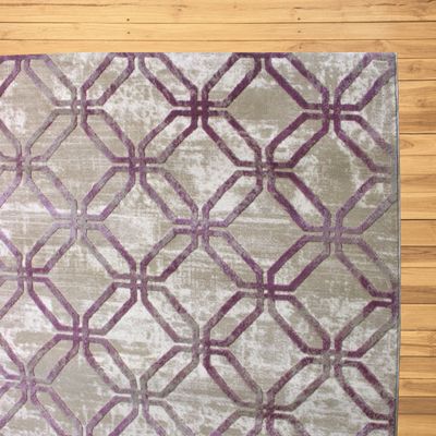 Legend Rug-Geometric Style-Beige-Pink-200 x 300 cm (6.6 x 9.8 ft)