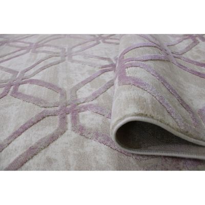 Legend Rug-Geometric Style-Beige-Pink-200 x 300 cm (6.6 x 9.8 ft)