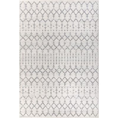 Boho Rug-Moroccan Inspired Style-Cream-Grey-80 x 150 cm (2.6 x 4.9 ft)