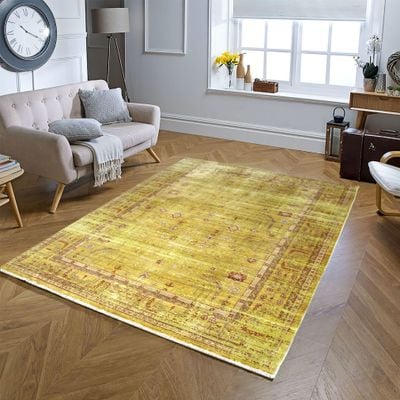 Pollux Rug-Vintage Style-Yellow-Orange-160 x 250 cm (5.2 x 8.2 ft)