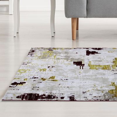 Athena Rug-Abstract Style-Beige-Red-150 x 230 cm (4.9 x 7.5 ft)
