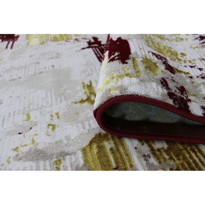 Athena Rug-Abstract Style-Beige-Red-150 x 230 cm (4.9 x 7.5 ft)