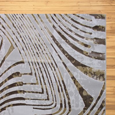 Kratos Rug-Geometric Style-Beige-Brown-150 x 230 cm (4.9 x 7.5 ft)