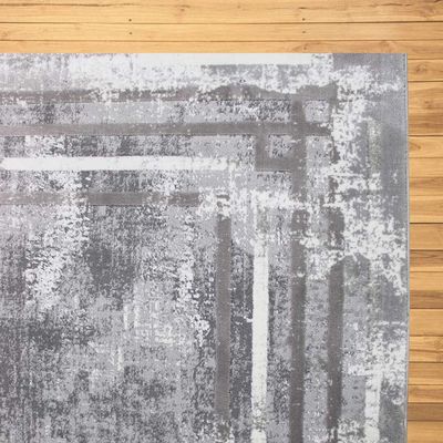 Gurel Rug-Abstract Style-Grey-White-120 x 170 cm (3.9 x 5.6 ft)