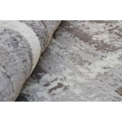 Gurel Rug-Abstract Style-Grey-White-300 x 400 cm (9.8 x 13.1 ft)