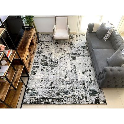 Rhea Rug-Abstract Style-Grey-Green-200 x 300 cm (6.6 x 9.8 ft)