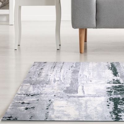 Pluto Rug-Abstract Style-Grey-Green-80 x 150 cm (2.6 x 4.9 ft)