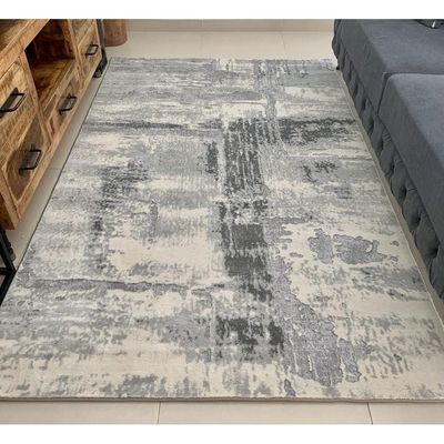 Simplicity Rug-Abstract Style-Grey-Grey-80 x 150 cm (2.6 x 4.9 ft)