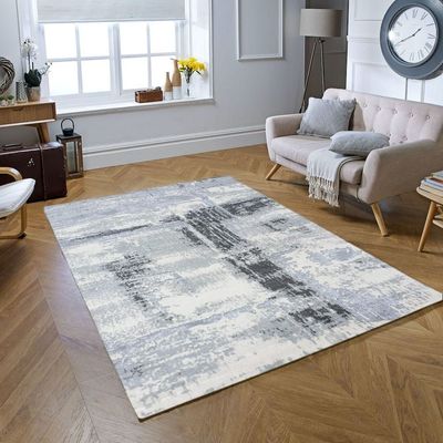 Simplicity Rug-Abstract Style-Grey-Grey-150 x 230 cm (4.9 x 7.5 ft)