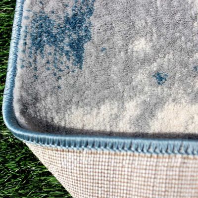 Lamit Rug-Abstract Style-Grey-Azure Blue-300 x 400 cm (9.8 x 13.1 ft)