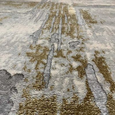 Greg Rug-Abstract Style-Grey-Gold-100 x 200 cm (3.3 x 6.6 ft)