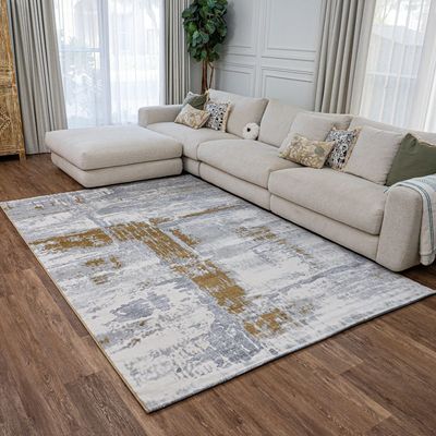 Greg Rug-Abstract Style-Grey-Gold-100 x 300 cm (3.3 x 9.8 ft) Greg Rug-Abstract Style-Grey-Gold-100 x 300 cm (3.3 x 9.8 ft)