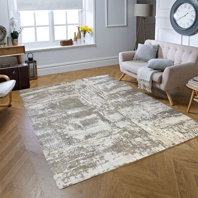 Glory Rug-Abstract Style-Beige-Gold-120 x 170 cm (3.9 x 5.6 ft)