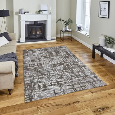 Patra Rug-Abstract Style-Beige-Brown-150 x 230 cm (4.9 x 7.5 ft)