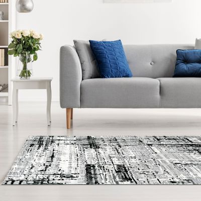 Piraeus Rug-Abstract Style-Grey-Green-80 x 150 cm (2.6 x 4.9 ft)