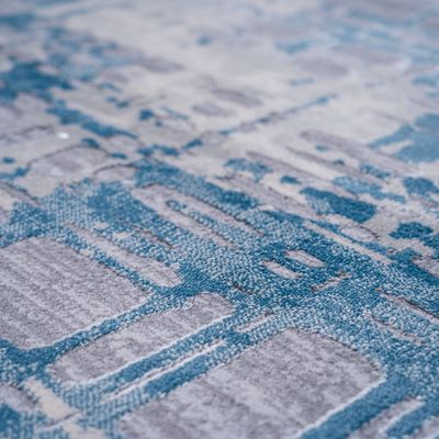 Marvel Rug-Abstract Style-Grey-Azure Blue-80 x 150 cm (2.6 x 4.9 ft)